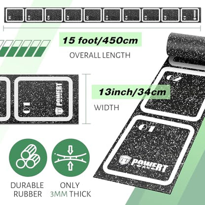 WinnerWhy Rubber Agility Ladder Non-Slip Rubber Speed Agility Training Ladder Pad for Soccer Football Footwork Training Equipment for Fitness Boxing Sports Quick Exercise Gym Workout - size: 15 ft