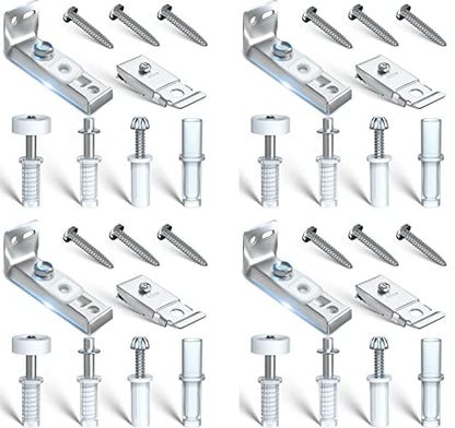 Bifold Closet Door Hardware Kits for Bi fold Sliding Folding Accordion Door | 4 Pack Bifold Door Repair Kit Replacement Parts Include Top & Bottom Bracket, 3/8" Pivot, 7/8" Guides Wheel, Easy to Install - style: 4 Pack Sliver