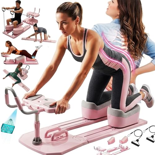 Crawling Training Machine Spine Twist & Stretch Trainer Effective Waist & Spine Workout, 3 Adjustable Height LED Counter 230kg Capacity,Detachable,for Full-Body Workout