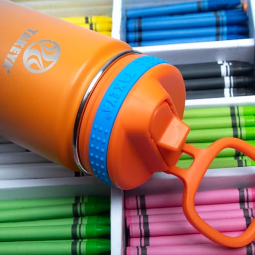 Takeya 18 oz Actives Stainless Steel Water Bottle with Straw Lid – Leakproof, Double-Wall Insulated, Keeps Drinks Cold 24 hrs/Hot 12 hrs, BPA-Free, Powder-Coated, Gym & Travel, Ombre Awestruck - color: Ombre Awestruck, size: 18 Ounces