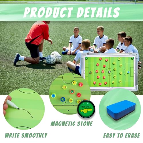 Pure Vie Portable Magnetic Soccer Coaching Board Football Tactics Clipboard | Soccer Strategy Whiteboard for Coaches Training and Matches, Dry Erase Board with Magnet, Pen Football Sport Coach Must Haves - color: #1