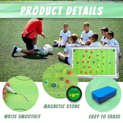 Pure Vie Portable Magnetic Soccer Coaching Board Football Tactics Clipboard | Soccer Strategy Whiteboard for Coaches Training and Matches, Dry Erase Board with Magnet, Pen Football Sport Coach Must Haves - color: #1