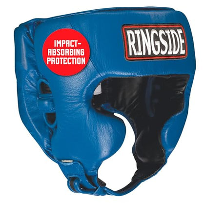 Ringside Competition-Like Boxing Headgear with Cheeks - color: Blue, size: Small