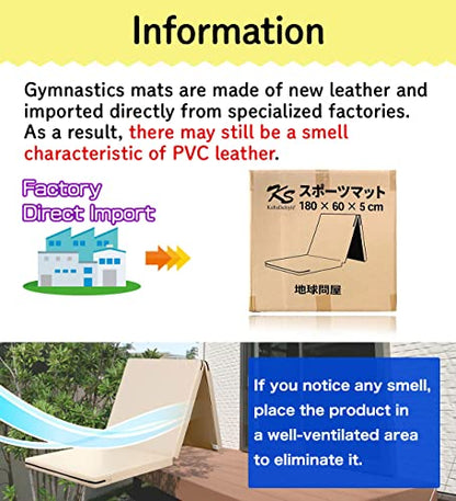 KaRaDaStyle Gymnastics Mat Folding Stretch Mats 71"x24"x2" Exercise Muscle Training Children Play Horizontal Bar Mat Yoga Sports Soundproof Home Use - color: Beige