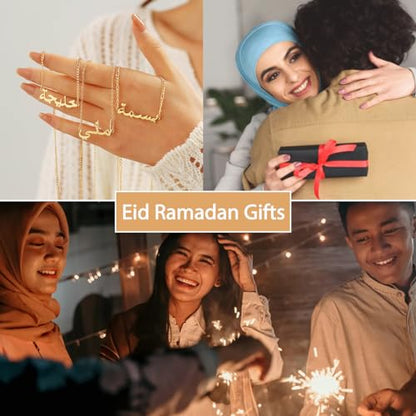 Islamic Jewelry Gifts for Women Custom Name Necklace 18K Gold Plated Personalized Necklace for Eid Ramadan Gifts