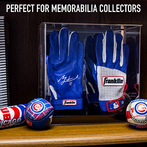 Franklin Sports Display Case – Memorabilia – UV Protected – Sport Collectibles - Baseball - Batting Gloves - Basketball - Soccer Ball - Football - style: Batting Gloves