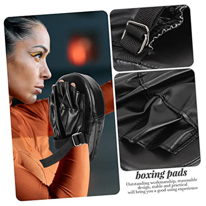 Mikikit 2pcs Curved Focus Mitts Boxing Pads Hand Pads for Boxing and Taekwondo Training Sturdy Synthetic Leather for Kickboxing and Martial Arts Practice