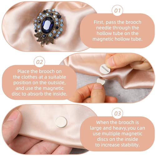 5 Pairs Invisible Magnetic Brooch Pin Converter Mini Magnetic Clasps for Clothing Metal Pin Backs Magnet Metal Lapel Pins Brooch Holder Converter for Hijab Scarf Shawl Thin Fabric
