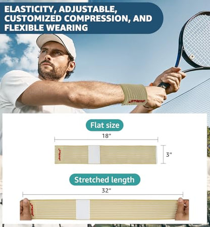 HiRui 2-Pack High-Elastic Wrist Support Straps Wrist Compression Bandage - Wrist Wraps Wristbands for Carpal Tunnel Arthritis Tendonitis Weightlifting Tennis Basketball - Breathable Soft (Beige) - color: Beige