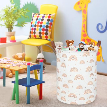 Boho Rainbow Laundry Hamper,Girls Laundry Hamper,Waterproof foldable canvas laundry basket,Baby Nursery Hamper,Gift Basket,Room Decor(Rainbow) - color: Rainbow