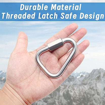 Anvin 2 Pack Large Quick Links M8 2.9Inch Heavy Duty Carabiner Stainless Steel Chain Links Connector Triangle Locking Chain Hooks Screw Links for Camping Outdoor Equipment Hammocks, 1500 Lbs Capacity - style: Triangle, 2.9 Inch, 2 Pack