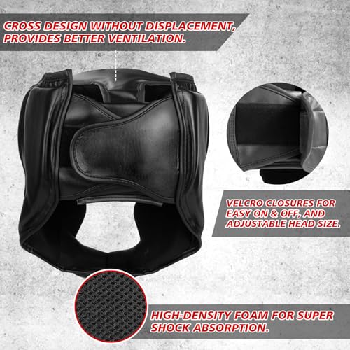 2 Pack & 1 Pack Boxing Headgear - Sparring Safety Head Guard for MMA, Kickboxing, Muay Thai, Boxing - Men, Women, Kids - color: Red & Blue, size: Small-Medium
