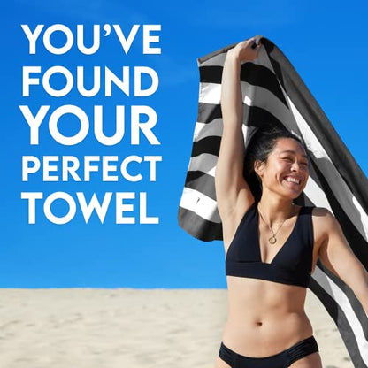 Dock & Bay Beach Towel - Quick Dry, Sand Free - Compact, Lightweight - 100% Recycled - Includes Bag - Cabana - Kamari Charcoal - Extra Large (200x90cm, 78x35) - color: Cabana - Kamari Charcoal, size: Extra Large (200x90cm, 78x35")
