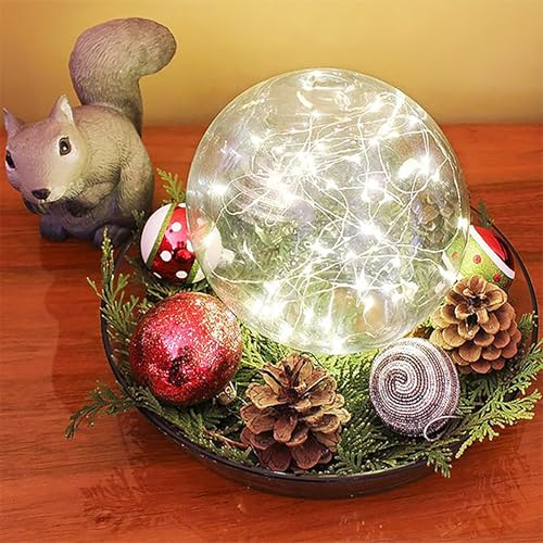 Achla Designs Flower Aquariums Glass Vase Set – Pack of 6 Glass Orb Flower Display Vases with Floral Frog Bases, Water Filled Flower Magnifier Centerpieces for Home or Events