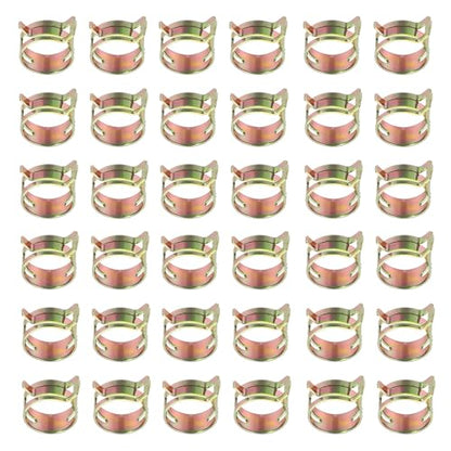 PATIKIL Spring Band Hose Pipe Clamps for 19-22.3 mm OD Hose, 50 Pack Silicone Vacuum Constant Tension Band Clips for Fuel Line Silicone Air Hose Tube Water Pipe, Gold - size: 19-22.3 mm