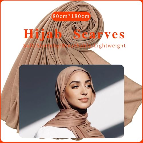 Nonbongoy Head Wraps for Black Women 71"x32" Long Soft Jersey Hijab Turban - color: 1- Camel Headwrap