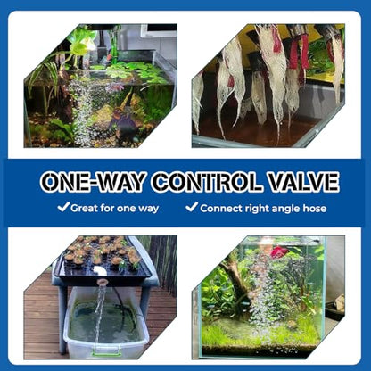 10Pcs Aquarium Air Control Valves for 3/16" (4mm) ID Airline Tubing, Adjustable Black T Shaped Hose Connectors Single Way Plastic Air Flow Controllers Regulators, Air Pump Accessories for Fish Tank