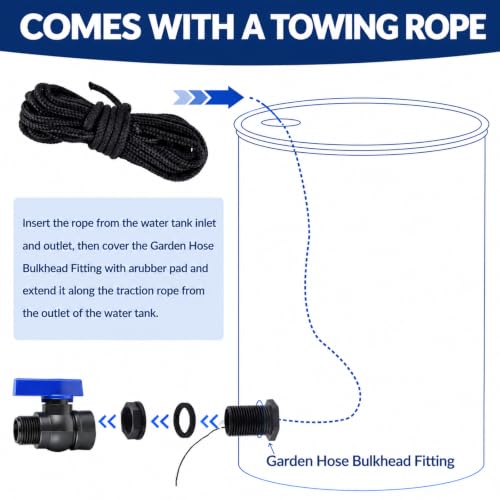 2 Pack 3/4 Inch Rain Barrel Spigot Kit, PVC Garden Hose Shut Off Valve with Bulkhead Fitting, Rain Barrel Diverter Kit for Water Tanks, Aquariums, Garden Barrel