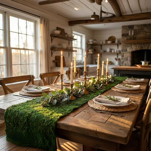Fake Moss Table Runner 71" x12" - Realistic Green Moss Sheet for Crafts, Garden Party Decorations, Woodland Theme, Forest Decor 30x180CM