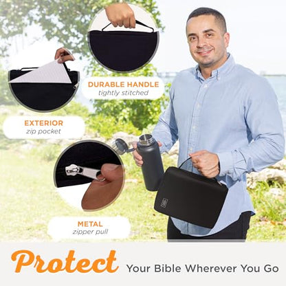 Christian Art Gifts Men/Women's Bible Cover Jesus Fish, Black Canvas, Small - color: Black/Jesus Fish #2, size: Small