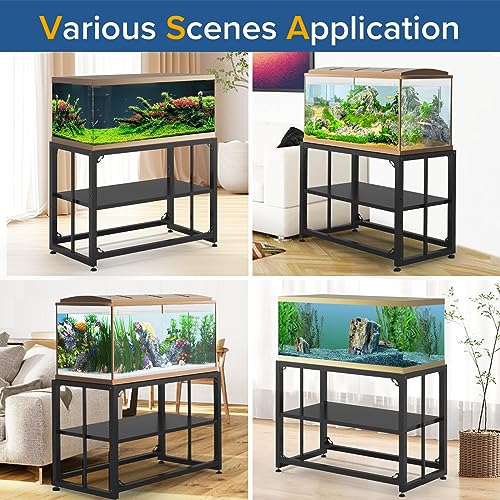 TOCRETOARE Fish Tank Stand 40 Gallon, Metal Aquarium Stand 36.5" L x 18.5" W*29.5”H, Double-Layer Storage Design, Suitable for Home and Office Use, 660LBS Capacity, Black (Tank not Included)