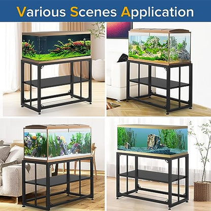 TOCRETOARE Fish Tank Stand 40 Gallon, Metal Aquarium Stand 36.5" L x 18.5" W*29.5”H, Double-Layer Storage Design, Suitable for Home and Office Use, 660LBS Capacity, Black (Tank not Included)