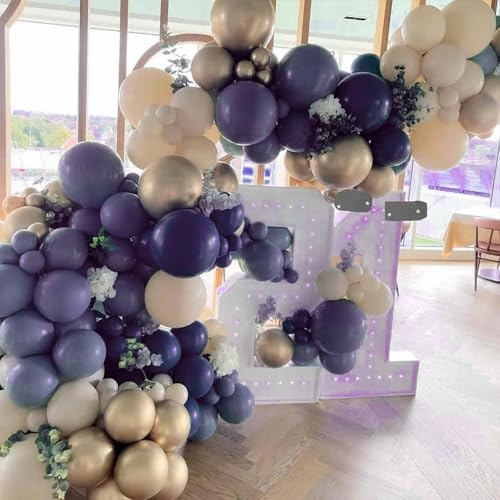 PartyWoo 더스티 블루 풍선 140피스 다양한 사이즈 팩 45.7cm(18인치), 30.5cm(12인치), 25.4cm(10인치), 12.7cm(5인치), 네이비 슬레이트 블루 보헤미안 뉴트럴 풍선 아치 키트, 베이비 샤워, 기념일, 졸업식, 생일 파티 장식, 블루-F15 - color: 블루-f15