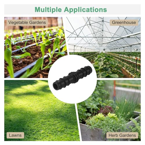 M METERXITY 10-Pack Drip Irrigation Barbed Fittings, for 15mm Tubing Connector Plastic Coupling Irrigation Parts for Garden/Greenhouse/Aquarium/Flower Pot, Drip Pipe Accessories - style: 2-Way