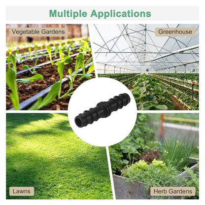 M METERXITY 10-Pack Drip Irrigation Barbed Fittings, for 15mm Tubing Connector Plastic Coupling Irrigation Parts for Garden/Greenhouse/Aquarium/Flower Pot, Drip Pipe Accessories - style: 2-Way
