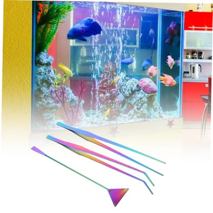BESPORTBLE 3pcs Aquarium Tank Cleaning Kit Set Stainless Steel Spatula Tweezers for Aquatic Plants