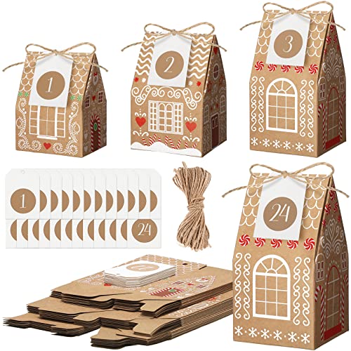 Woanger 24 Advent Calendar Boxes Gingerbread Christmas party, Stylish Style - style: Stylish Style