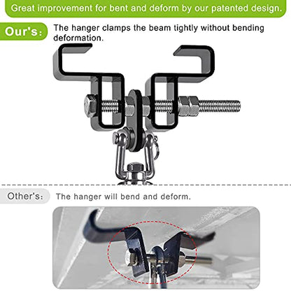 SELEWARE Boxing Punching Bag Hanger, Heavy Bag Hanger Bracket for Heavy Bag Boxing Muay Thai Training Hardware - color: I Beam Clamp with Open Swivel