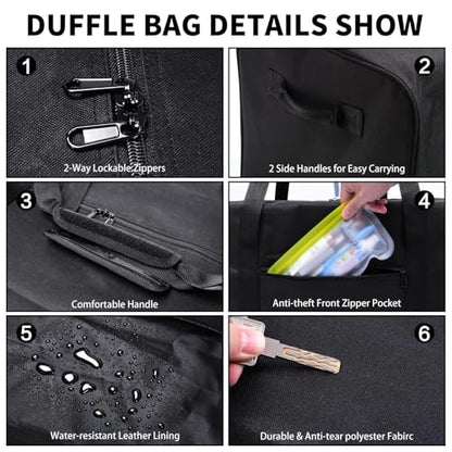 Urbanstand 52 inch Foldable Duffel Lock Zipper Travel Camp, Black | 600D Water-Resistant Ripstop Polyester, Foldable Design, Padded Handle, Holds Tent, Tripod, Fishing Rod & Sports Equipment - color: Black, size: 52 Inch