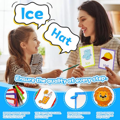 Toddler Learning Flash Cards, 60 PCS Double Sides Flashcards for Alphabets, Numbers, Colors, Shapes, Sight Words, Baby Cognitive Flashcards for Kids, Preschool Kindergarten Learning Activities - style: Alphabet Learning Cards