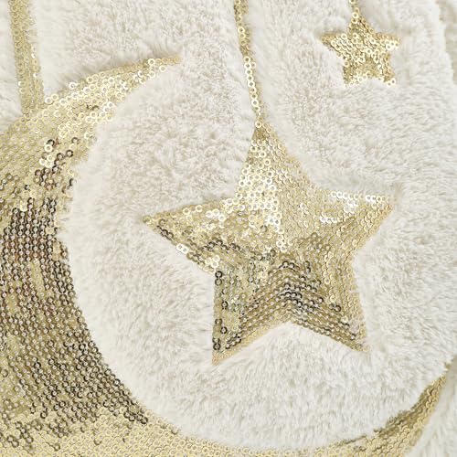 Holibeat Sequin Throw Pillow Covers 18x18 inches Fluffy Ramadan Decoration Pillowcases (Pack of 2) (7stars) - color: 7stars