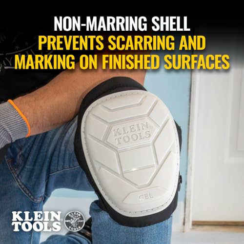 KLEIN TOOLS 60896 Knee Pad, Non-Marring, Gel-Like Padding, Semi-Round Stabilizing Knee Pads with Adjustable Straps for Construction and Flooring - size: Non-Marring Stabilizer