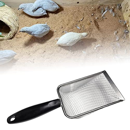 Reptile Sand Stainless Steel Fine Mesh Reptile Sube Metal Sand Shovel Terrarium Sube Litter Cleaner Plastic, Metal