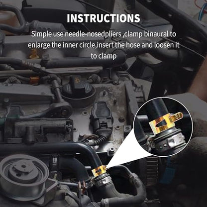 Spring Hose Clamp Assortment Kit,6 Size Fuel Line Clamp for Fastening Vacuum Line,Silicone Tubing,Hose Pipe & Spring Clamps,Universal Small Hoses Clamps Car Accessories (60PCS)