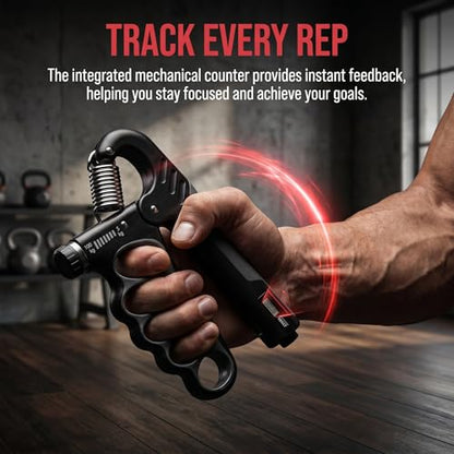 Grip Strength Trainer with Counter, Adjustable Hand Gripper Strengthener, Forearm Strengthener for Home Fitness Workout for Musicians Athletes