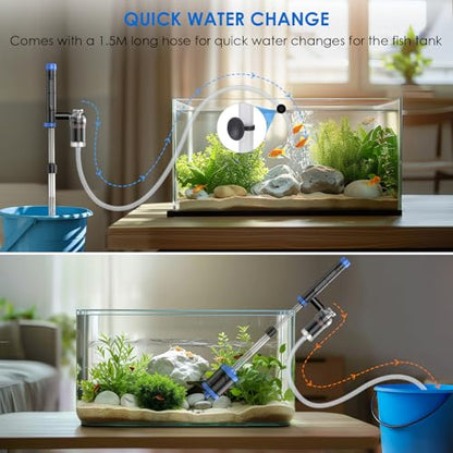 36W Electric Aquarium Vacuum GravShower and Water Circulation, Timed Off
