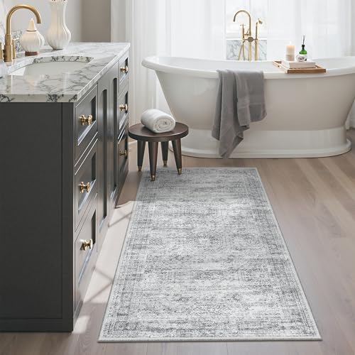 Soalmost 2x4 Washable Rugs for Kitchen, Entryway, Small Area Rug Grey - color: Grey, size: 2' x 4' (Rectangular)