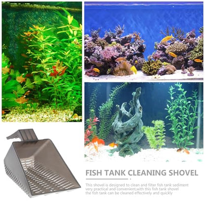 Uonlytech Aquarium Fish Tank Substrate Shovel Plastic Sand Cleaner with Leak-Through Design for Gravel and Aquatic Plant Maintenance, Portable Fish Tank Cleaning Tool for Freshwater