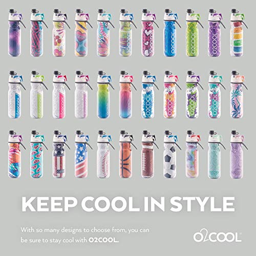 O2COOL Mist N Sip 20 oz Misting Sports Water Bottle 2-Pack Baseball | Yes - color: Baseball, style: Baseball