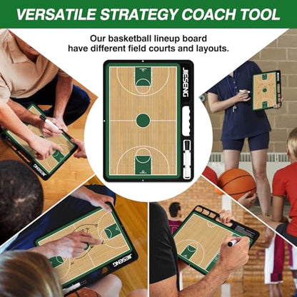 Basketball Dry Erase Coach Board for Coach Tactics,Lineup Board with Marker | Double Sides (Full/Half court),Easy to erase,Portable and Lightweight,Waterproof/Sweatproof,Quick-Wipe,Durable