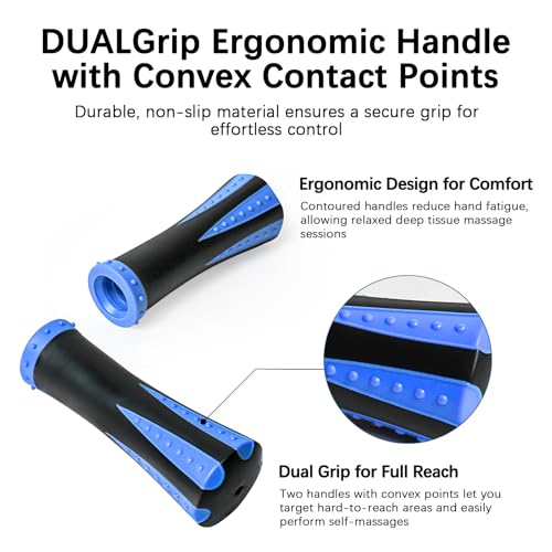 Muscle Roller Massage Roller Stick- Deep Tissue Fascia Blaster for Myofascial Pain Relief, Lymphatic Drainage & Body Sculpting, Handheld Physical Therapy & Recovery Tool (Blue & Black - color: Blue Black