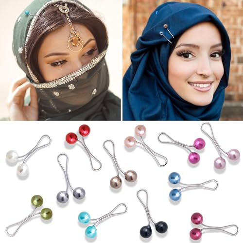 Joez Wonderful 12pcs Hijab Pins Clips for Women, 12 Colors - color: 12pcs, 12 Colors