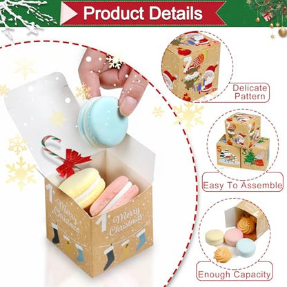 ONESING 24 Pcs DIY Christmas Advent Calendar Boxes for 2024, 24 Days Countdown Calendar Gift for Adults and Kids Christmas Cardboard Number Boxes Make & Fill Your Own Advent Calendar Boxes, Lovely Xmas Kraft Papper Box - color: Style-E