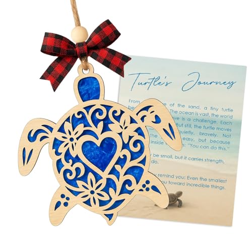Sea Turtle Ornaments, Sea Turtle Gifts for Women Men, Suncatcher Ornament with Story Card, Christmas Ornaments for Tree, Sea Lover Gifts, Presents for Friendship - color: Turtle 2