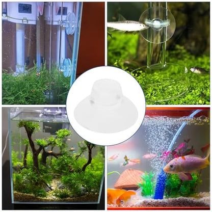 Garneck 50pcs Cup Feeder Holder for Fish Tank Aquarium Accessories Easy Installation for Secure Feeding Aquatic Environments - size: 2.60X2.60X1.50CM