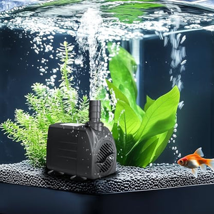 GROWNEER 550GPH Submersible Pump 30W Fountain Water Pump, 2000L/H, with 7.2ft High Lift, 3 Nozzles for Aquarium, Fish Tank, Pond, Hydroponics, Statuary (Pack of 2) - size: 550 GPH (Pack of 2)